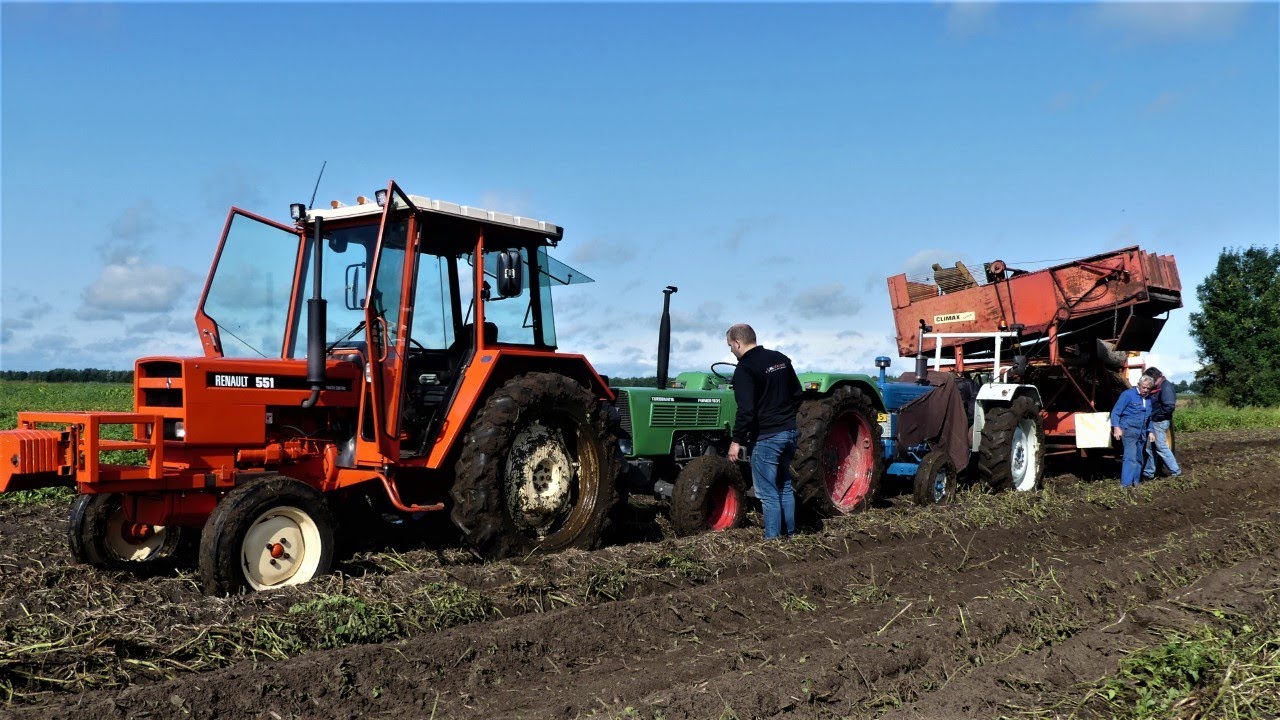Voormalers rooien Avebe oldtimers - Old skool potato harvest Grimme Sterbo Climax Ford MF Renault