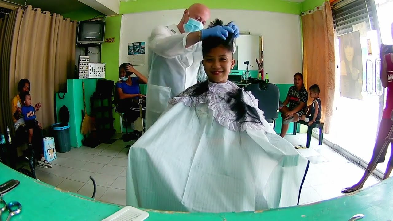 Young girl discipline short hair cut✂️
