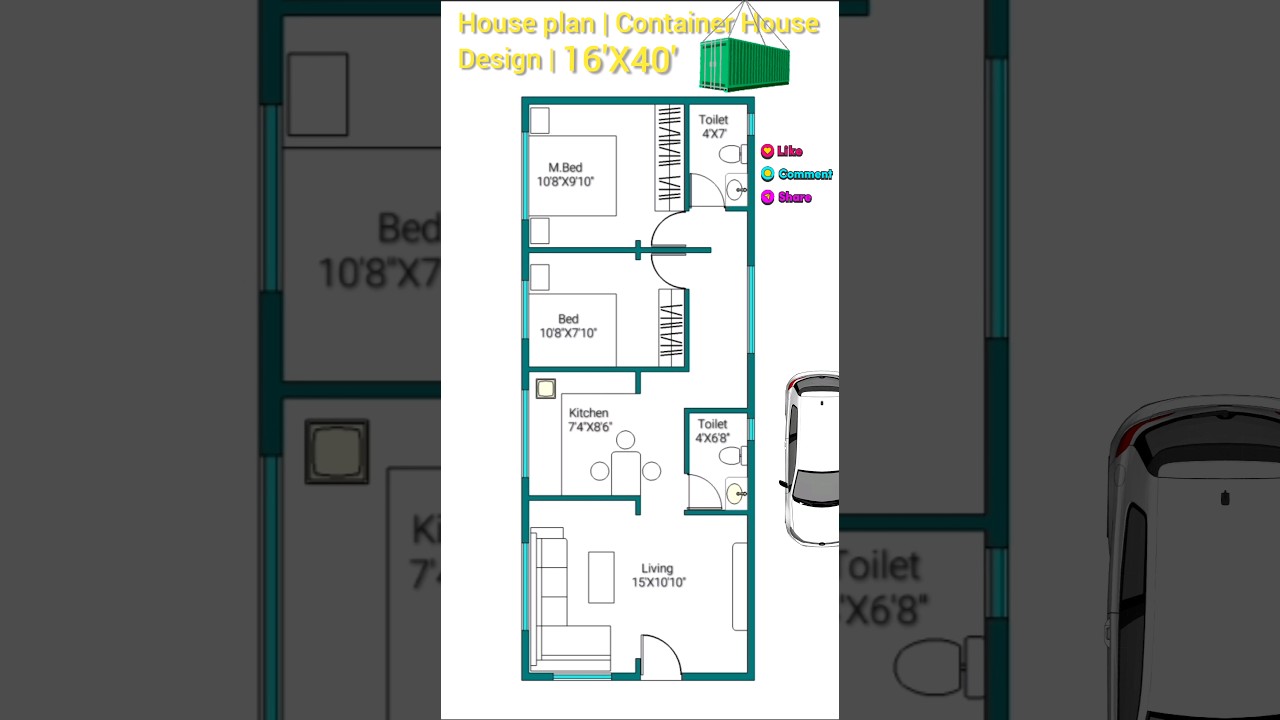 House Design | Container House Plan | 16'X40' Dual Container House #shorts #home #house
