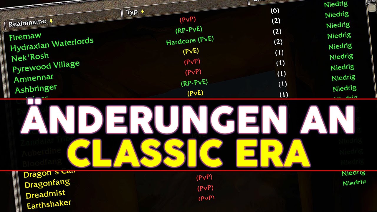 Ver&auml;nderungen an den Classic Era Servern kommen | WoW Classic