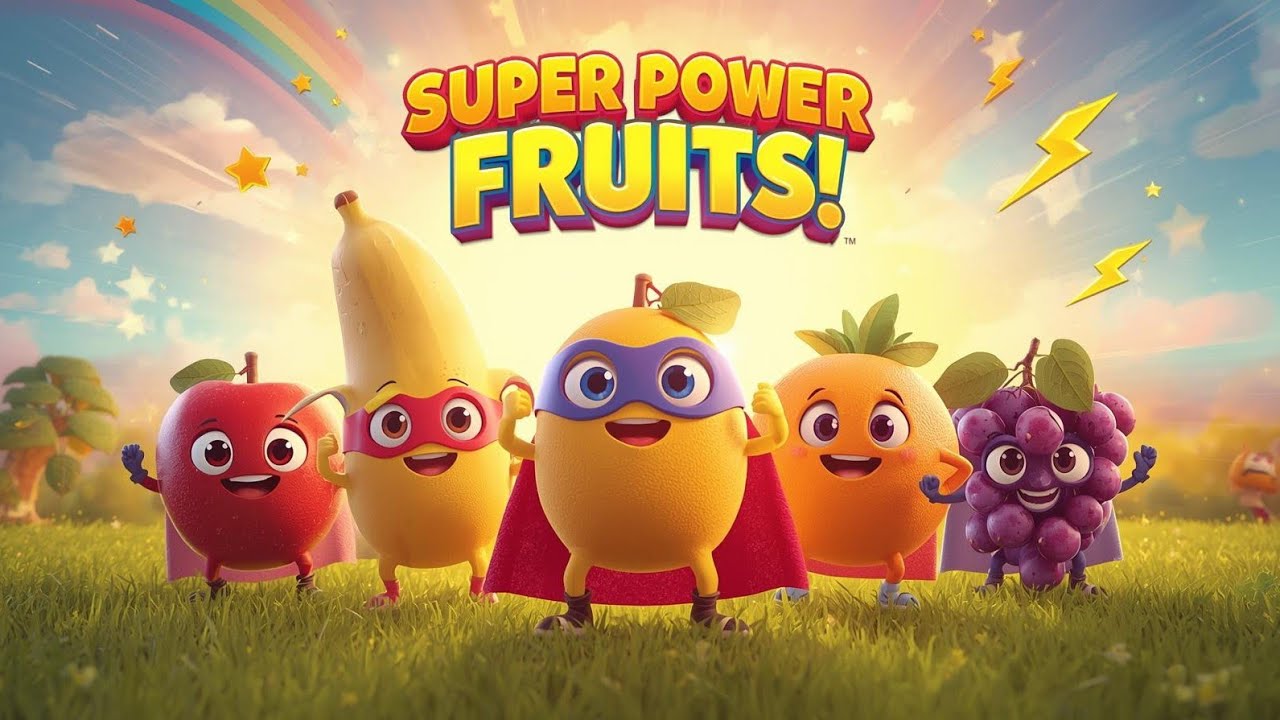 Super Power Fruits 🍎🍌🥭 | Healthy Kids Song | Fun Fruit Song for Children