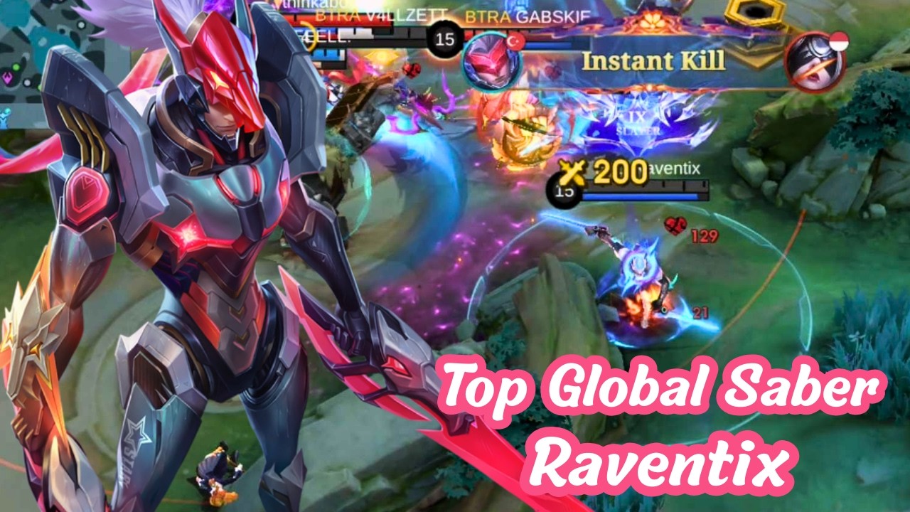 Top 1 Global Saber - Raventix - Mobile Legends Emblem, Build and Gameplay