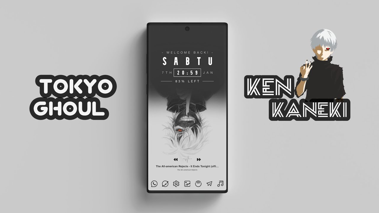 Kereen🔥Tema Anime Tokyo Ghoul Ken Kaneki Simpel Untuk Semua Android - Best Nova Launcher Setup 2023