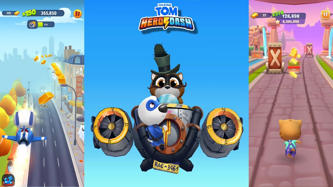 Talking Hank Boss Battle Ginger & Hank in EPIC Triple Run! 🏆 | Talking Tom Games Mashup