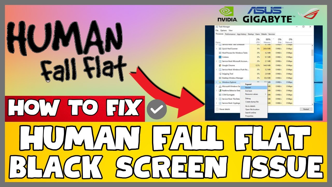 How to Fix Human Fall Flat Black Screen ISSUE | 2023 Easy Fix #updated