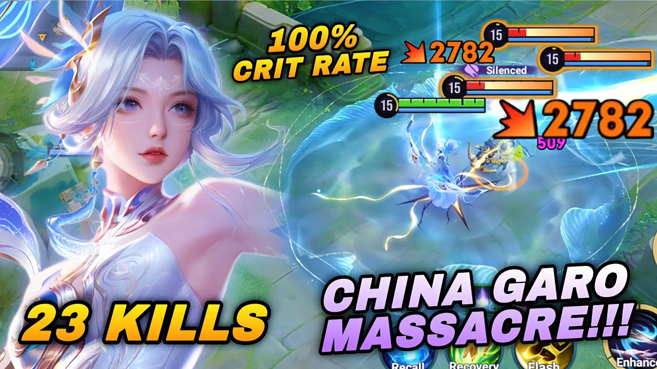 23 KILLS CHINA GARO MASSACRE ENEMIES IN RANK GAME WITH 100% CRIT RATE! | GARO BUILD & ARCANA
