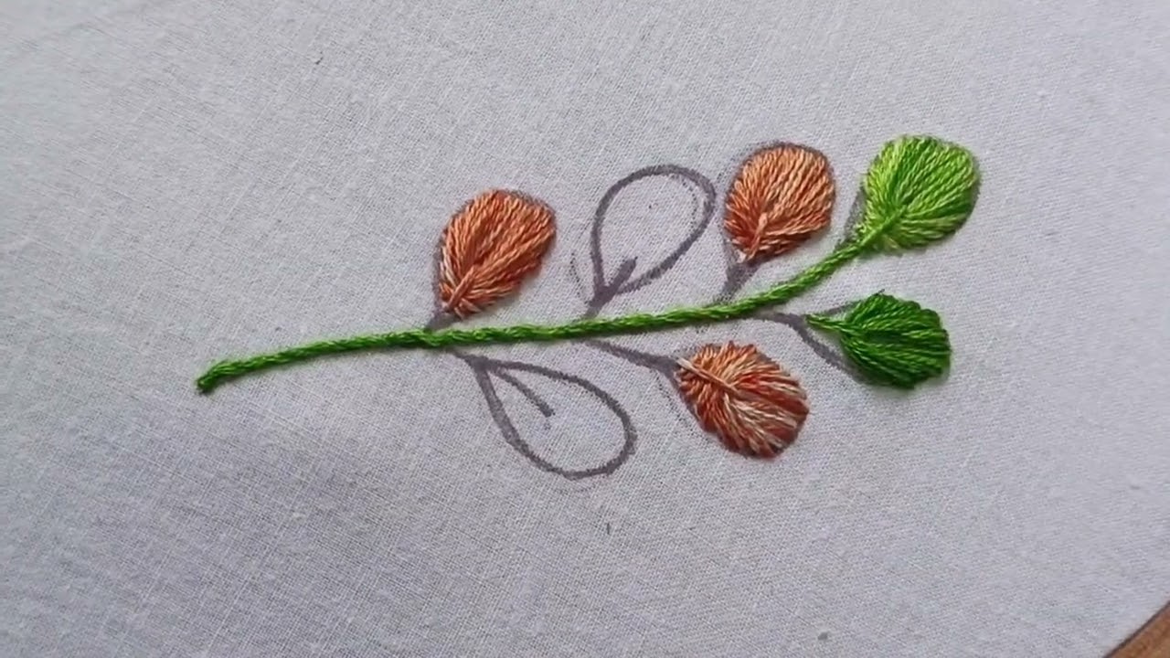 Highlight 29:35 &ndash; 34:35 from Live pretty cute leaf embroidery for beginners 