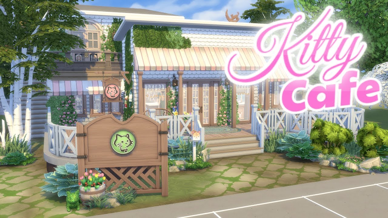 KITTY CAT CAFE | The Sims 4: CATS AND DOGS Speed Build (NO CC)