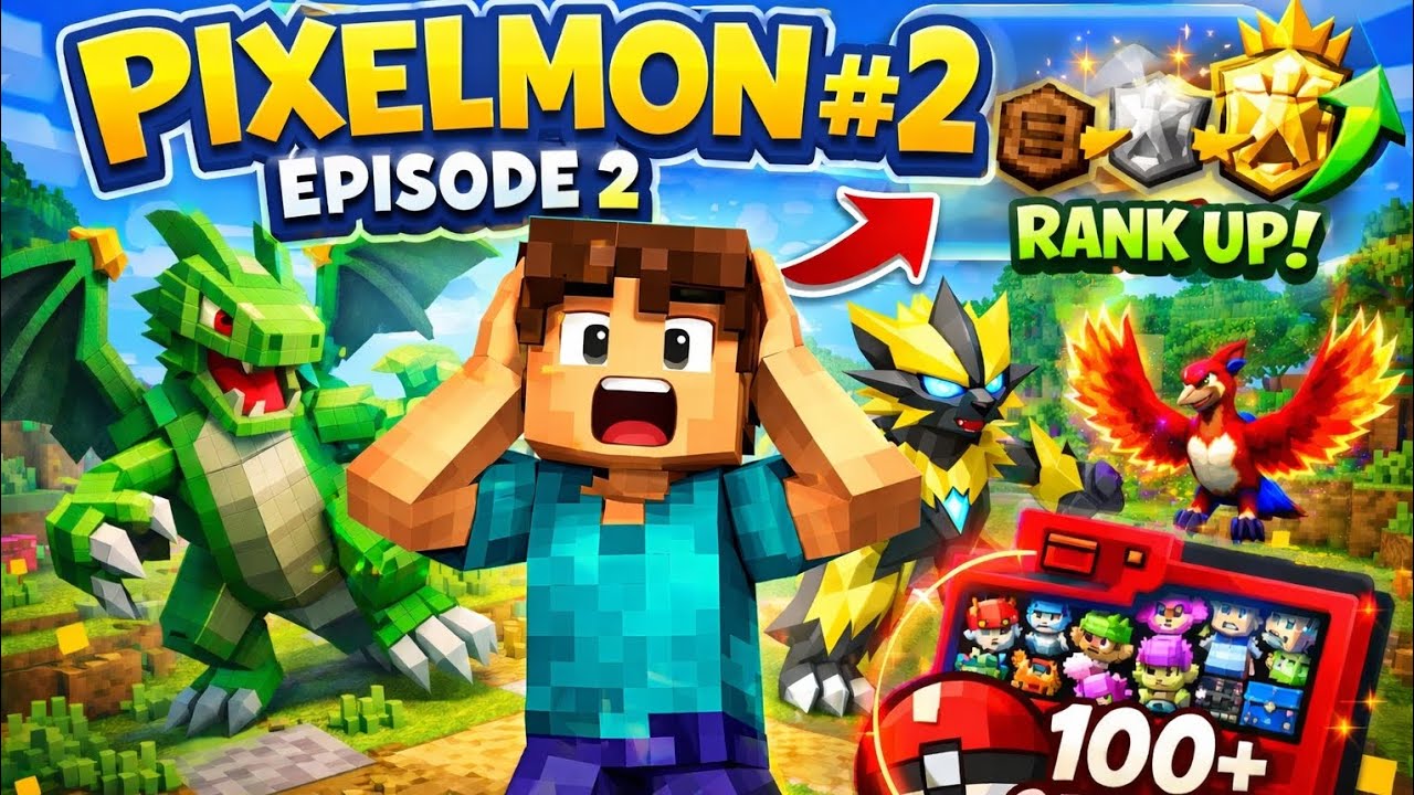 Ranking Up & Catching 100+ Pokemons | Pixelmon | Mobcraft |  PokémonMinecraft Pixelmon #2 |