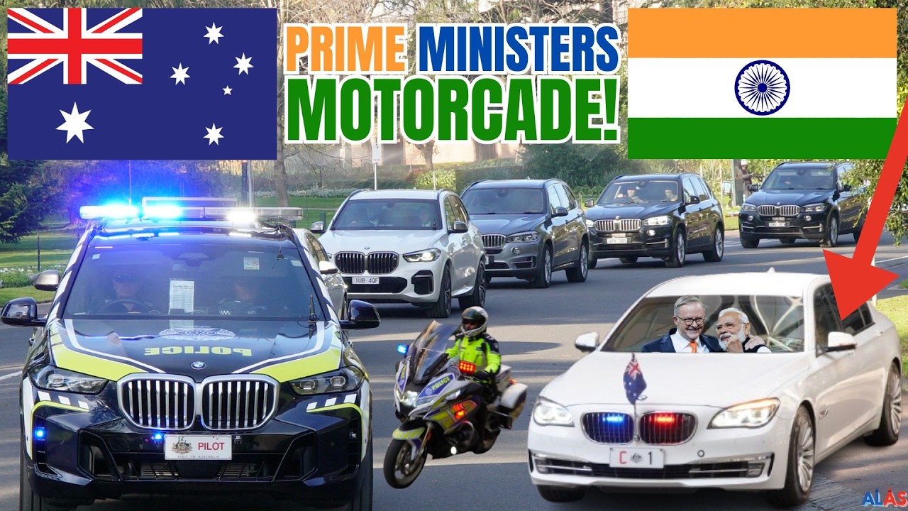 🇮🇳 *INDIAN PRIME MINISTER MOTORCADE* 🇦🇺 25+ ARMED Federal Police ESCORT PM Modi in Melbourne | AL&S