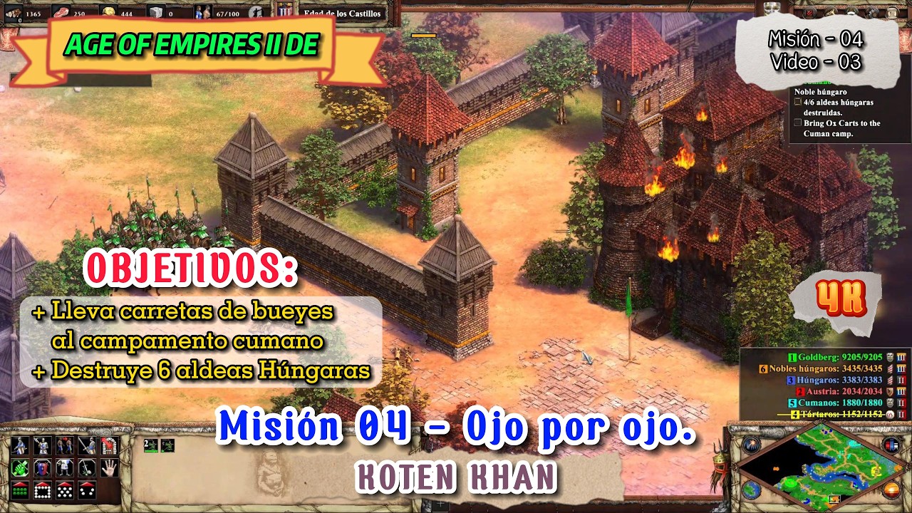 Age of Empires II DE 4K | Misión 04 - Ojo por ojo. (Video - 03). Koten Khan.