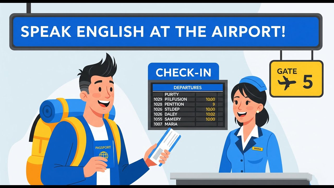 Speak English at the Airport with Confidence | Travel English Conversation Practice #englishskills
