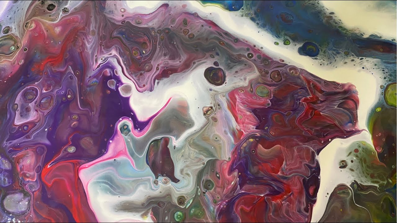 👩‍🎨Acrylic Pouring Technique Art on Canvas for Beginners😍🎨