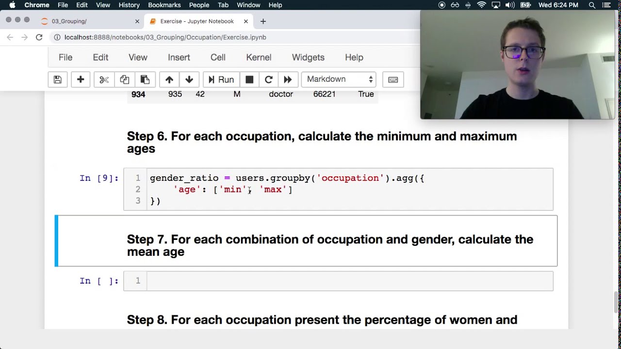 Python pandas — Групповое упражнение — Род занятий