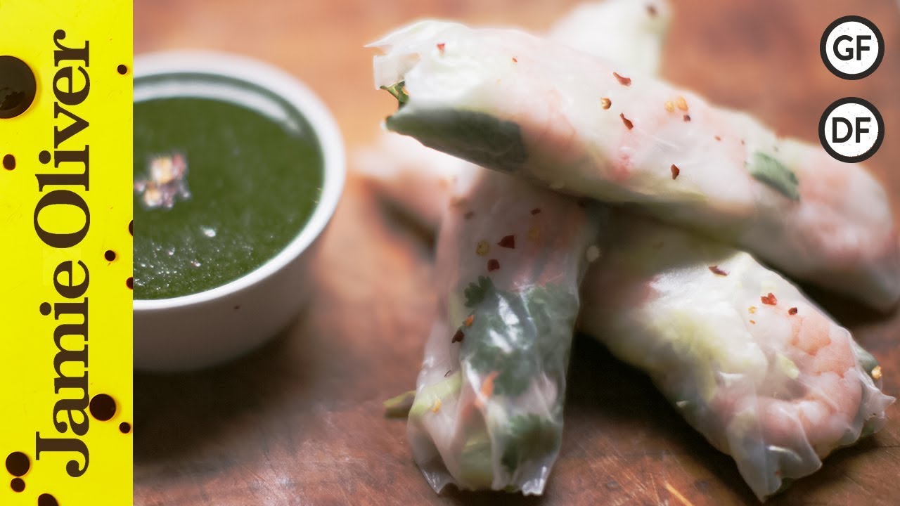 Prawn Spring Rolls & Sweet Chilli Sauce | The Food Busker