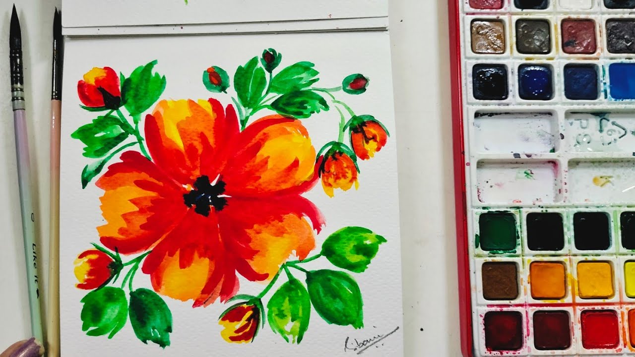 Loose Watercolor Flower l Learn the Technique #art#watercolor#painting#video#sibanisartisticstudio