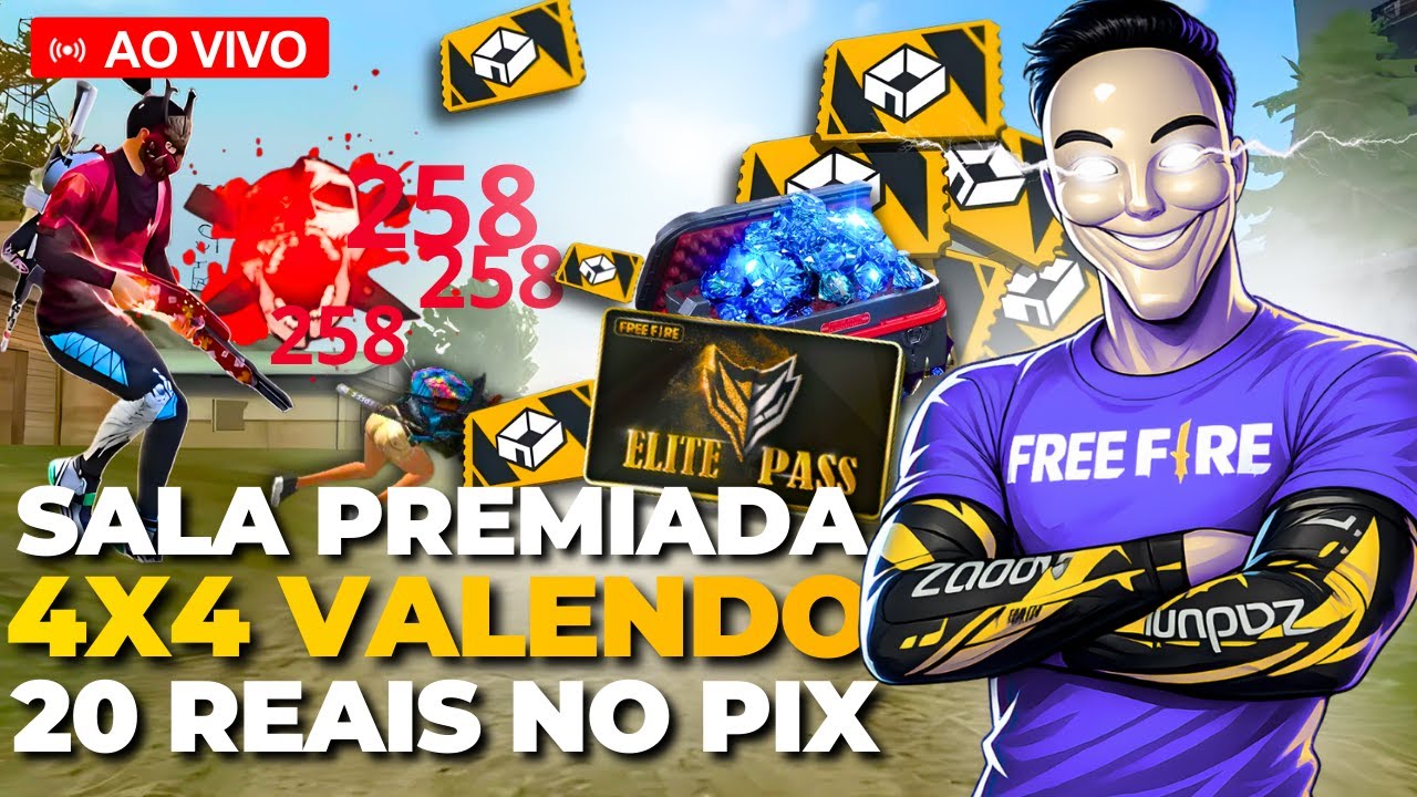SALA PREMIADA VALENDO 600 DIAMANTES - FREE FIRE AO VIVO