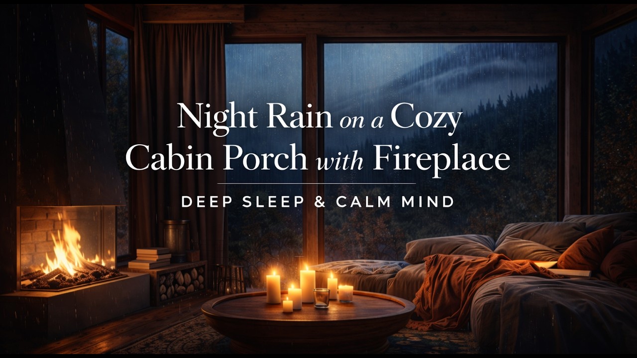 Gentle Night Rain with Fireplace 🔥🌧️ | Deep Sleep, Cozy Ambience & Stress Relief #deepsleep #rain