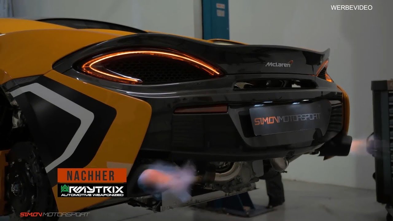 McLaren 570S w /ARMYTRIX De-catted Valvetronic Exhaust By Simon MotorSport, Revs & Flames!