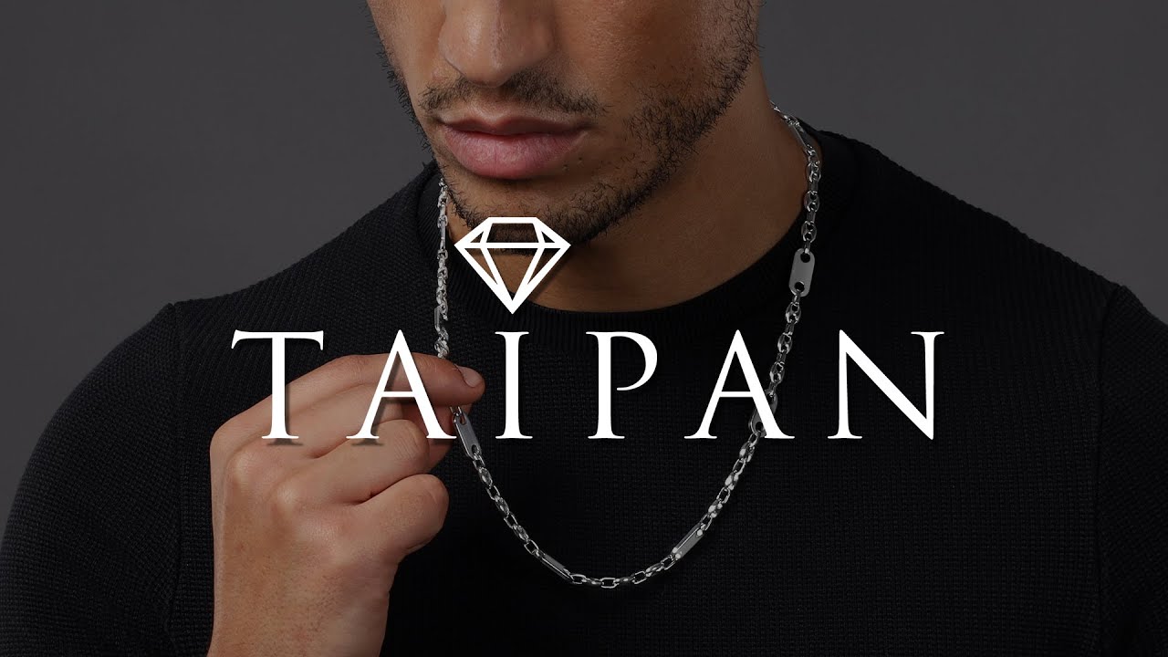 Taipan Plattenkette + Bohnenkette 60/70cm lang 8mm breit 925 Sterling Silber