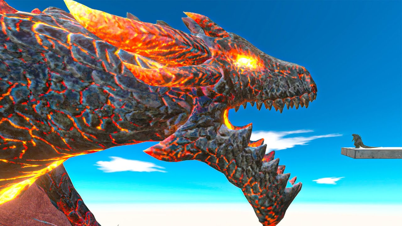 Epic Godzilla Battle on the Cliff - Animal Revolt Battle Simulator