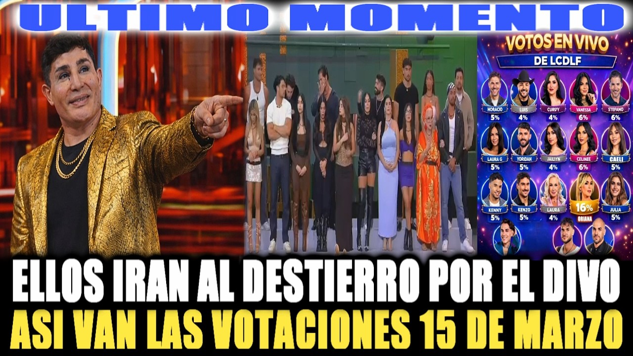 ELLOS IRAN AL DESTIERRO POR EL DIVO ASI VAN LAS VOTACIONES 15 DE MARZO PERO!!.... LA CASA