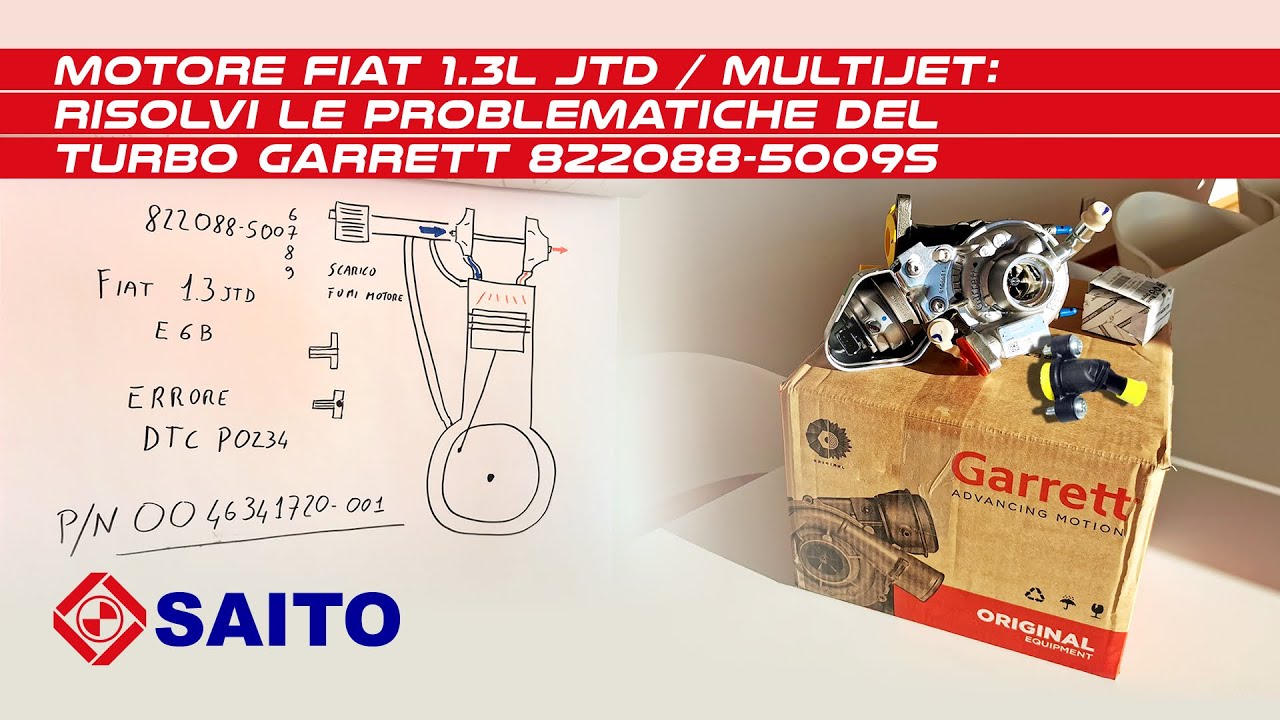 Risolvi le problematiche del turbo Garrett 822088-5009S nei motori Fiat 1.3L JTD / Multijet Euro 6 B
