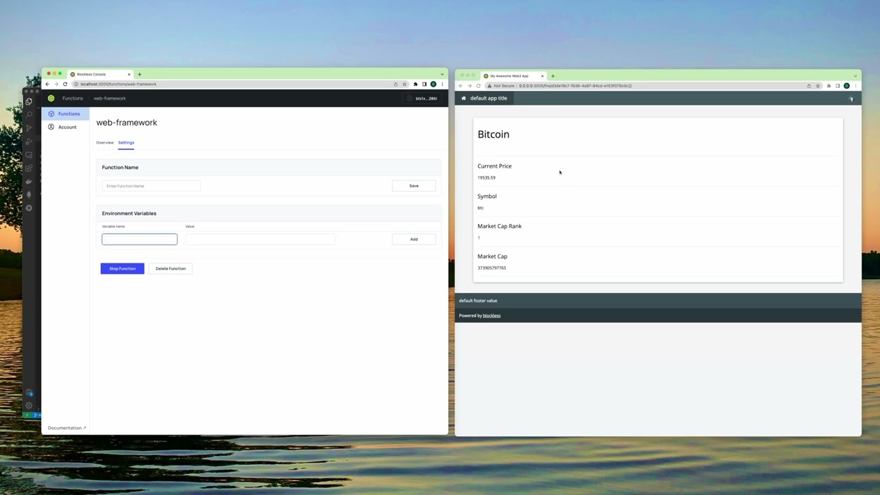 Decentralized Dynamic Web Hosting on Blockless
