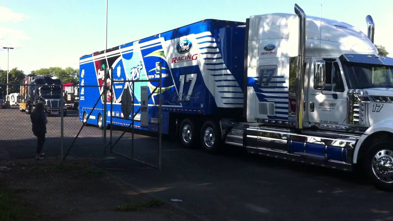 NASCAR Haulers leaving for hauler parade in Indy 2014. July 24th, 2014
