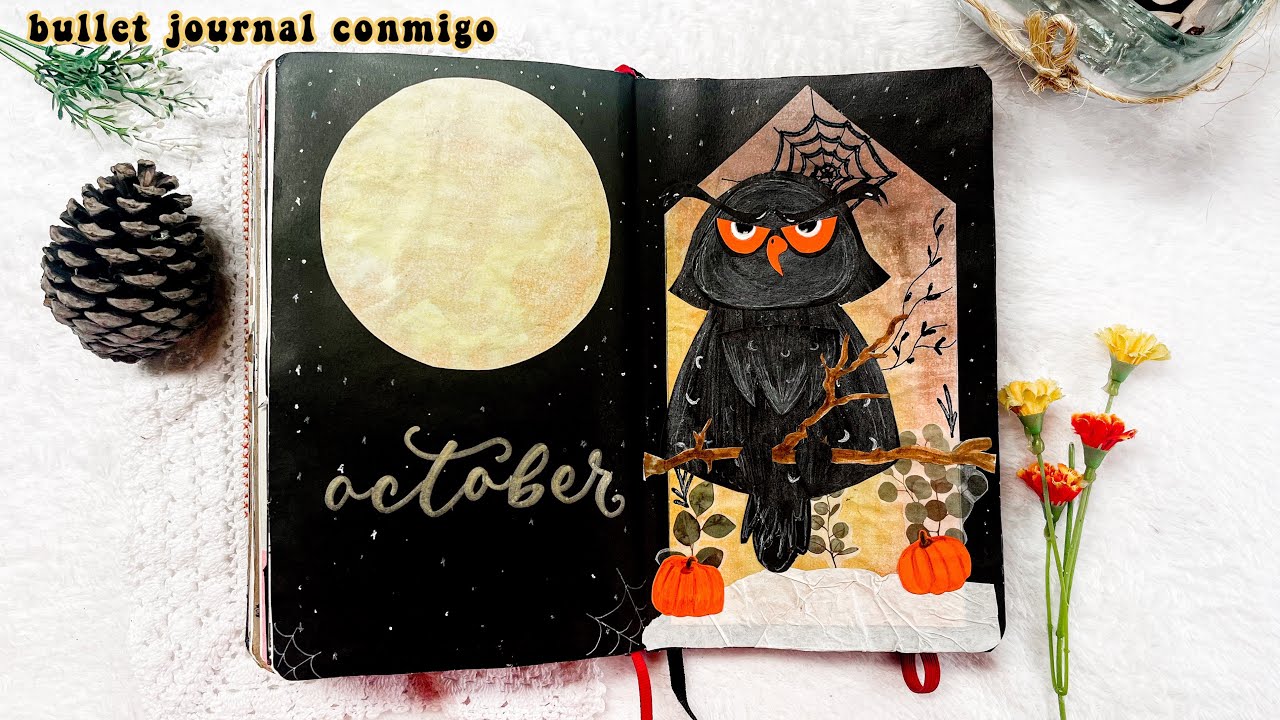 🎃 Mi portada y calendario de OCTUBRE | Bullet Journal ✨