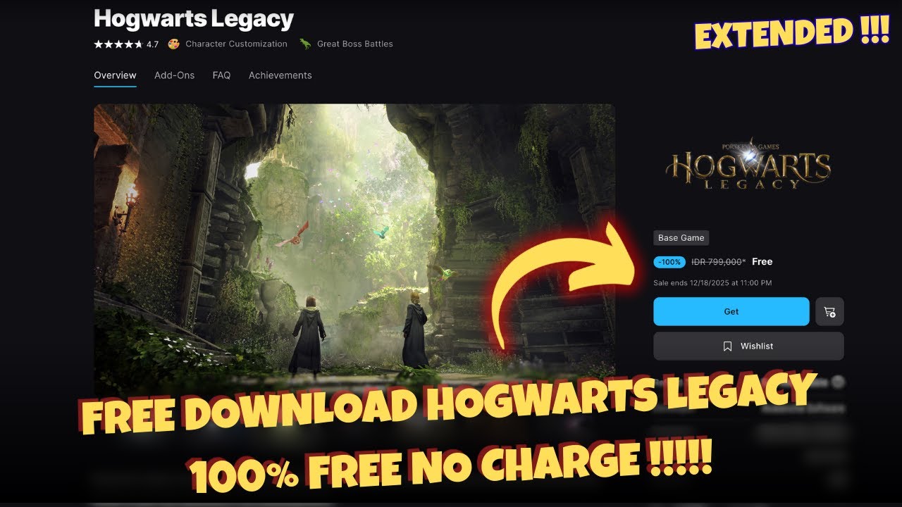 How to Get Free Download Hogwarts Legacy for PC and Laptop Windows via Epic Games Store ‼️
