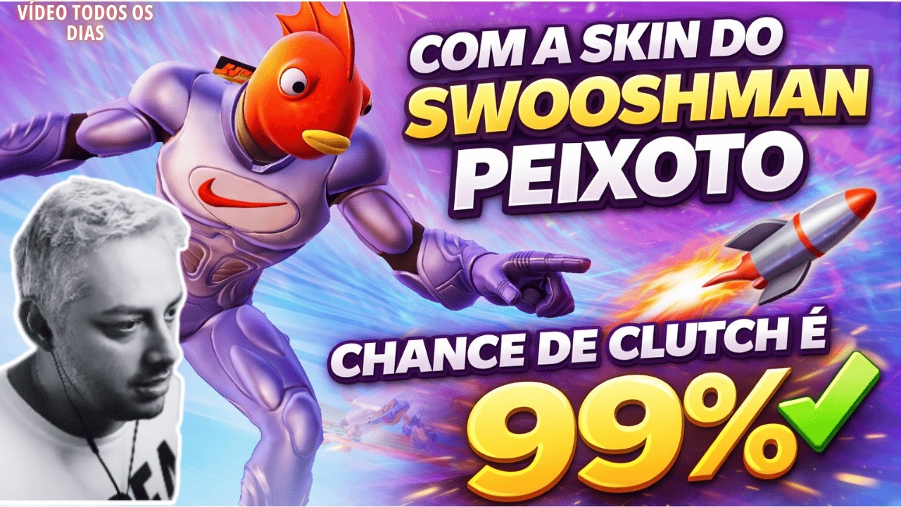 Skin Swooshman Peixoto, a chance de clutch é 99% 😂 | #fortnite