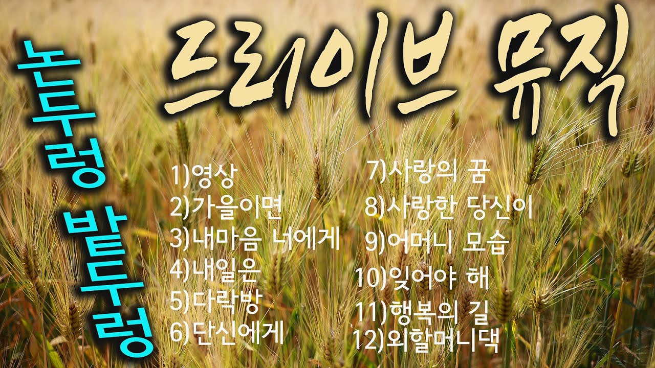 드라이브 뮤직(논두렁밭두렁)),영상,가을이면,내마음너에게,내일은,다락방,당신에게,사랑의꿈어머니모습,잊어야해,행복의길,외할머니댁