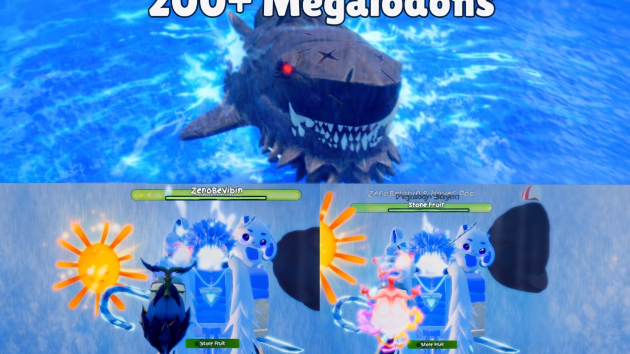 Farming 200+ Megalodons With 4x Logia (W Luck?)