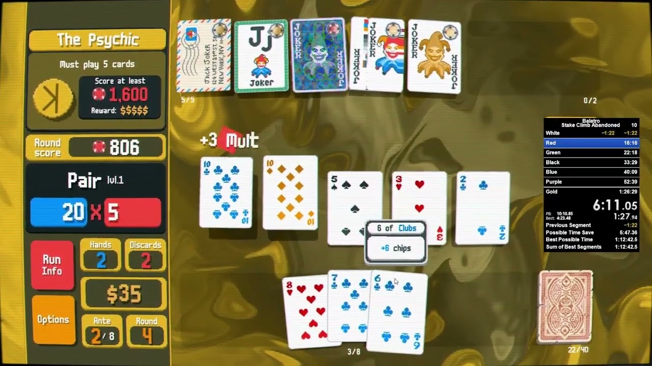 (4/15) Target time to hunt for 'harmonywoods' | Stake Climb Abandoned Deck WR | Balatro(1:08:22.384)