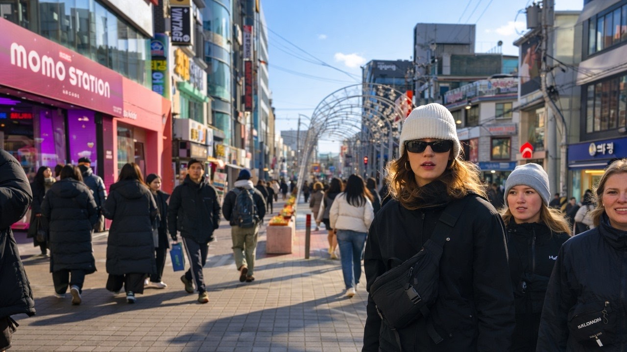 Saturday At Hongdae Station: Chasing Winter Sunlight And Urban Romance. 🏙️