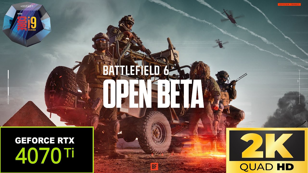 Battlefield 6 Open Beta / i9 9900k / 4070Ti / 2K / DLSS-OFF / Warfare снова в меню, ребята!