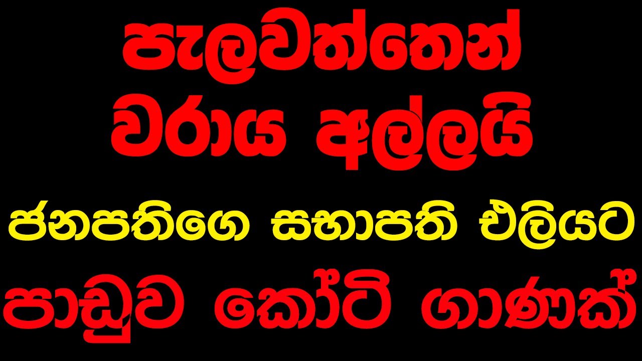 පැලවත්තෙන් වරාය අල්ලයි ජනපතිගෙ සභාපති එලියට පාඩුව කෝටි ගාණක්