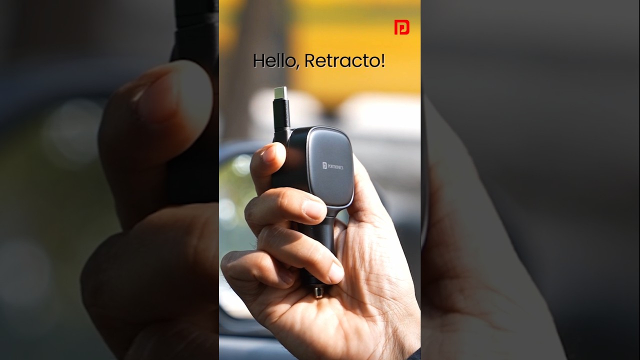 84W Fast Car Charger, Retractable Type-C Cable, Dual USB Ports, Charge 3 devices -Car Power Retracto
