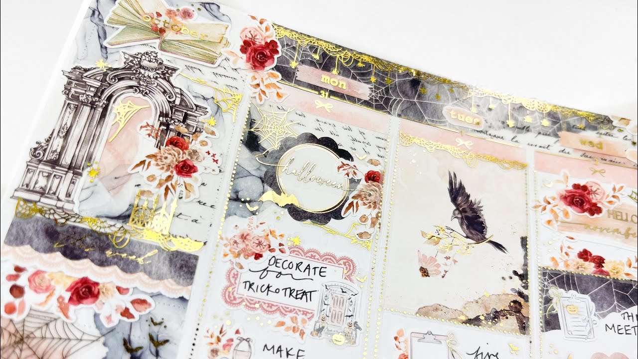 Plan with Me - PLANNER MAXIMALISM! Doing the most for my Halloween spread ft: Miss + Meow!