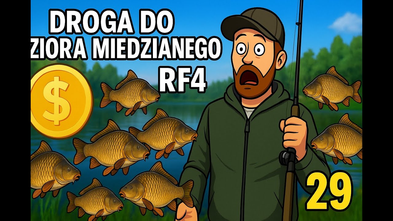 🎣RF 4 Droga do jeziora Miedzianego - Jezioro Bursztynowe – Hurtowy połów karpia i tani sprzęt odc29🎣