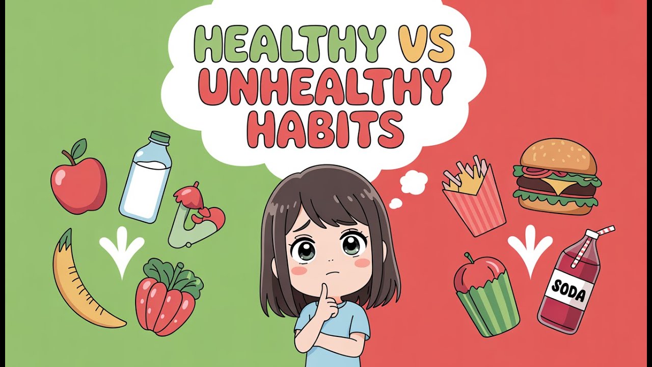 Healthy vs Unhealthy For Kids  | Good vs Bad Habits for Kids | Learning With Miss Melon