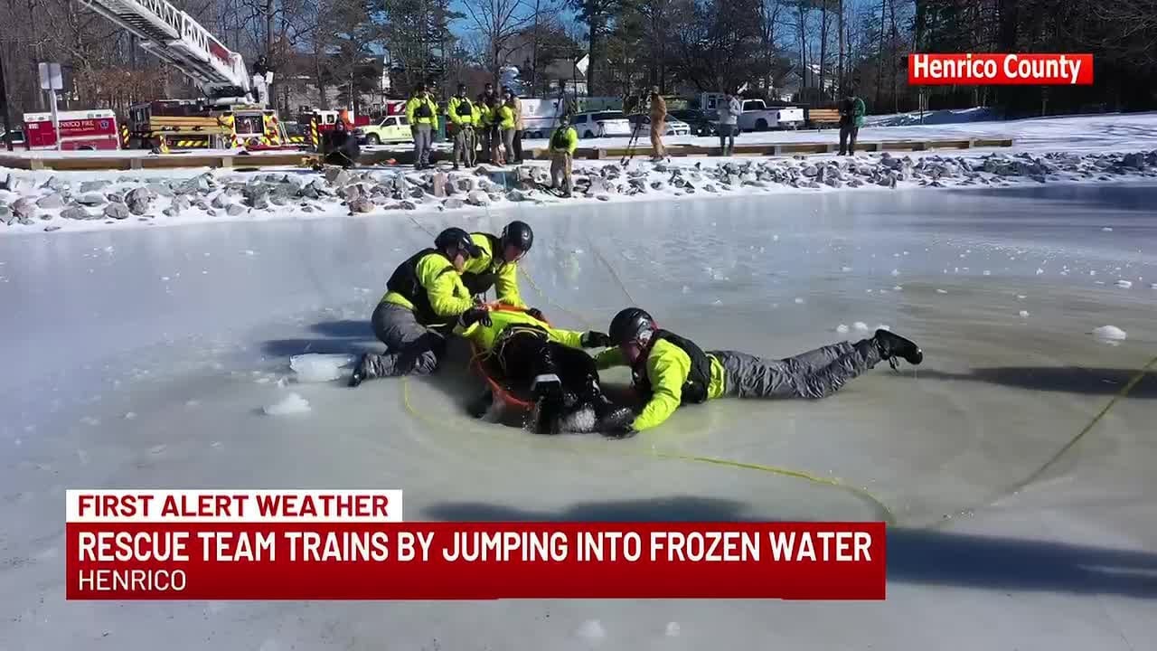 Henrico rescue team trains by jumping into freezing water