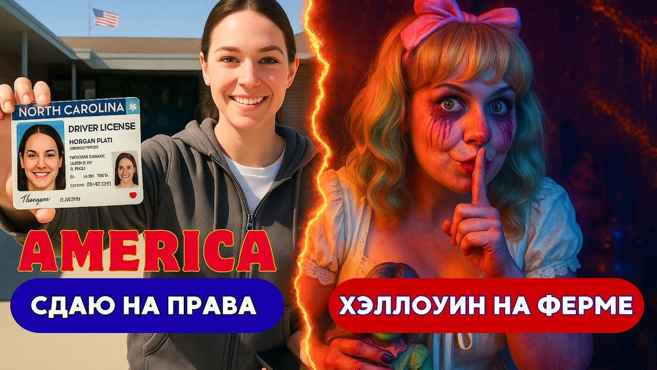 Хэллоуин на Американской ферме. Сдаю на права в США. Жизнь в США. Шарлотт. Северная Каролина. Влог