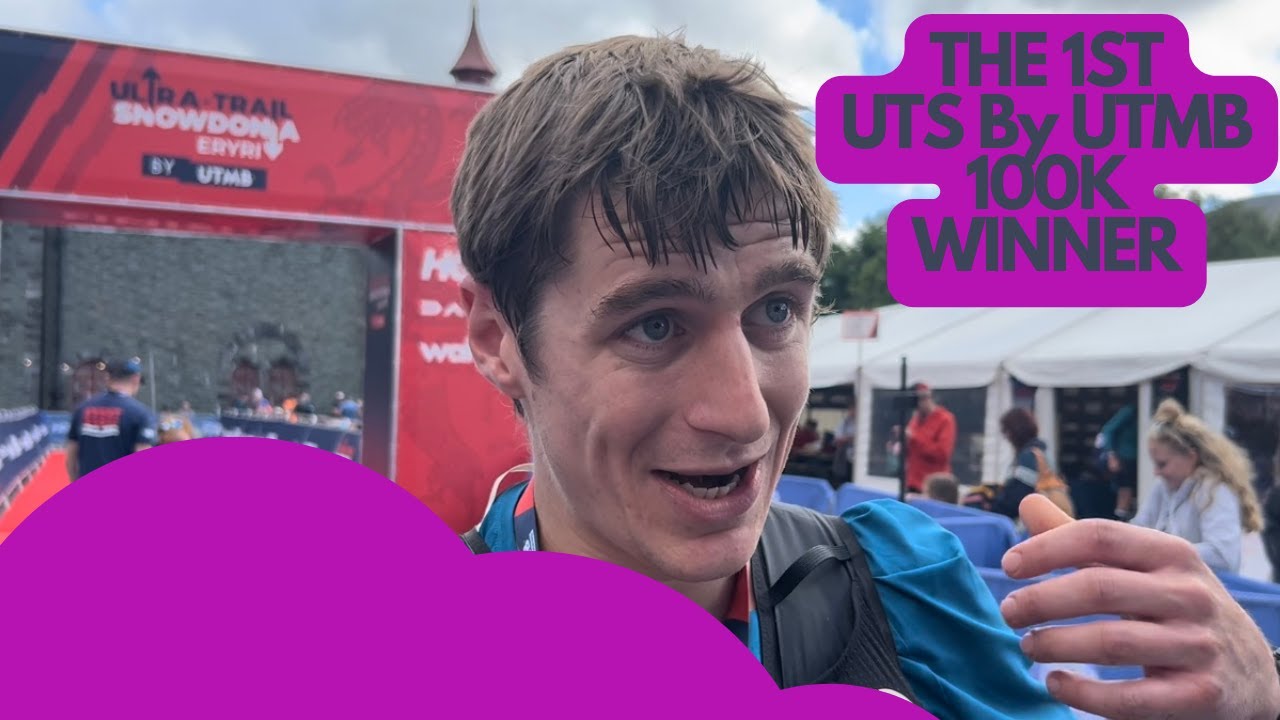 Winner Of The UTS (Ultra Trail Snowdonia) 100k Finish Line Interview