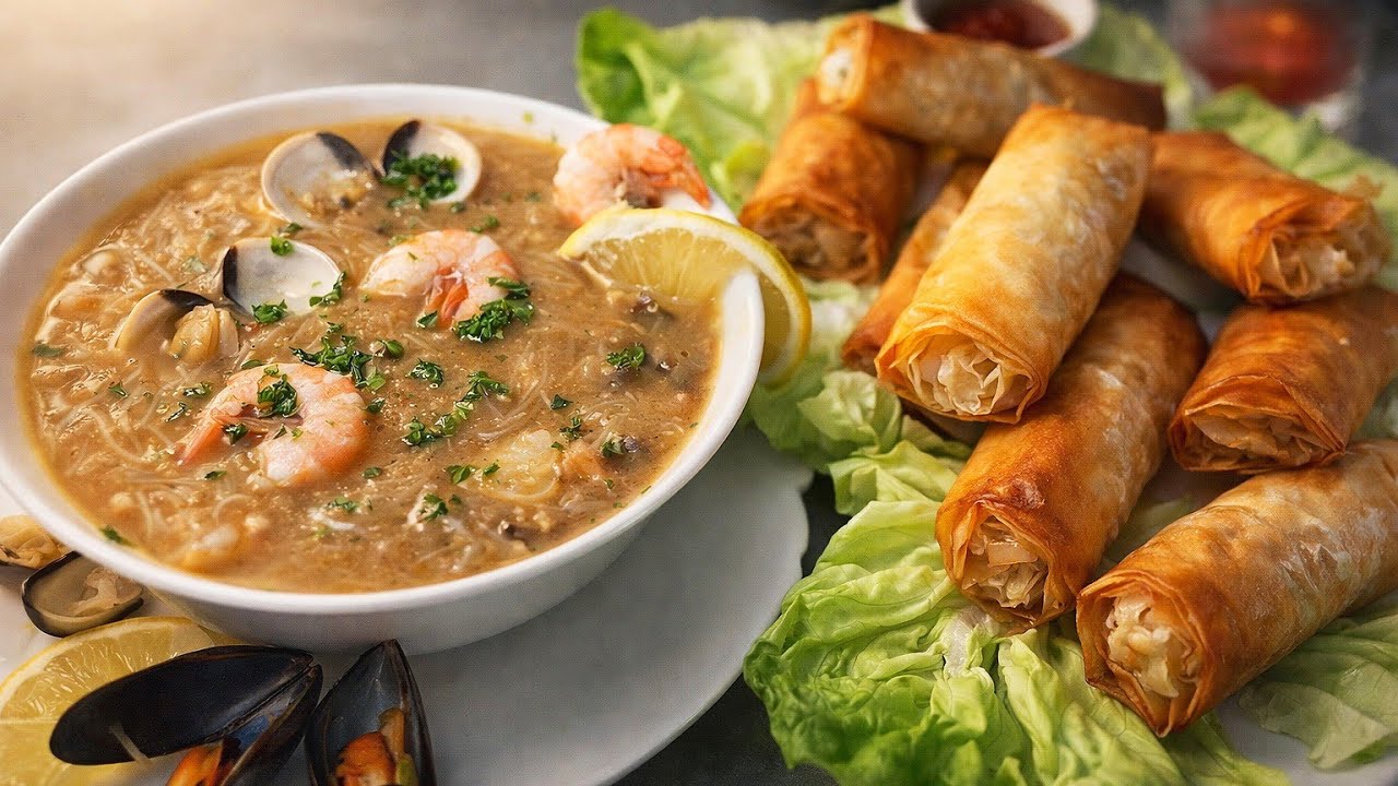 سجليهم عندك‼️شوربة أسيوية دافية بطريقة سهلة ولذيذة😋 مع سيكار مدخن بحشوة معلكة واليذيذة ✔️