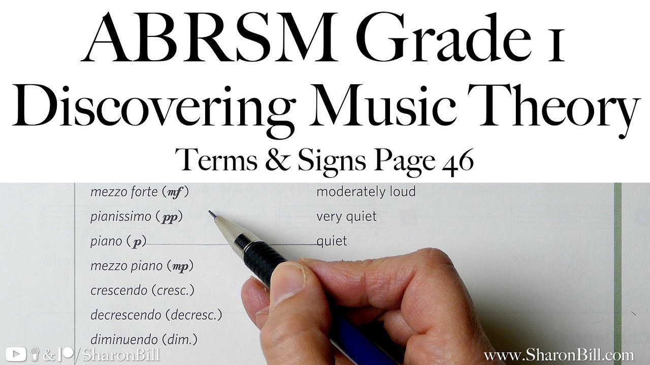 ABRSM Discovering Music Theory Grade 1 Terms and Signs Page 46 with Sharon Bill