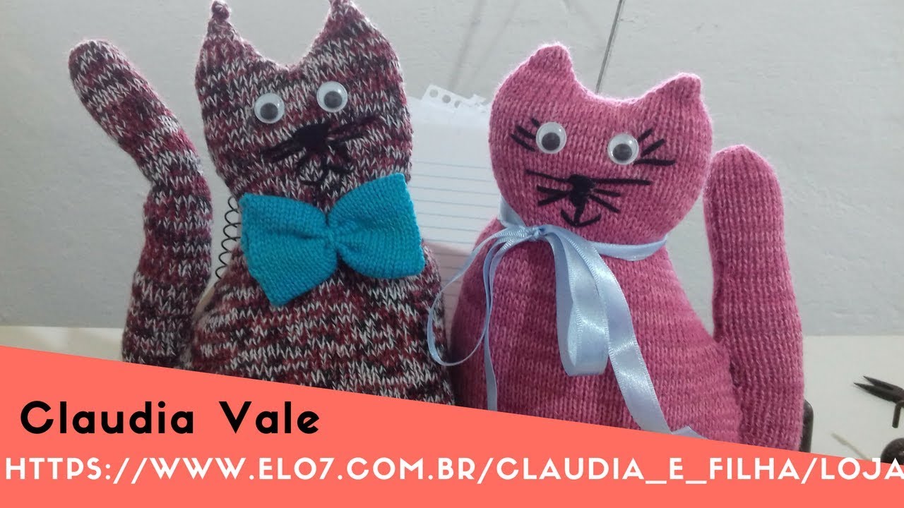 gato em trico a maquina