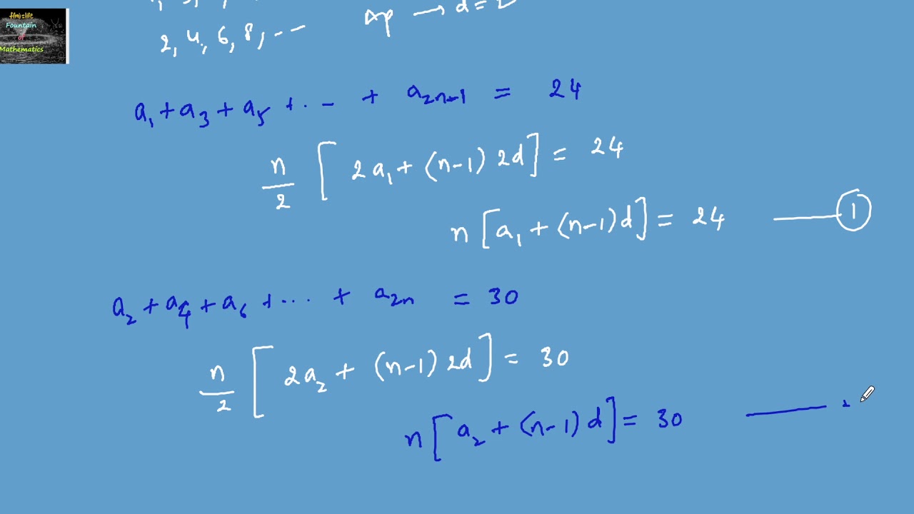 The number of terms in an A.P. is even the sum of the odd terms in it is 24 and the even terms is 30