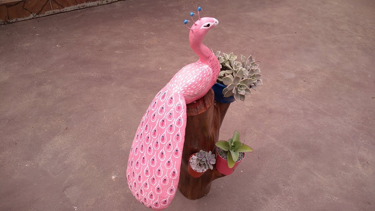 Como fazer pavão de cimento para decorar o jardim